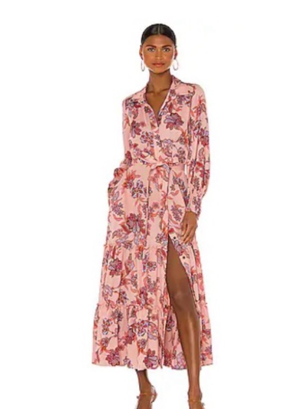 Misa Los Angeles Esmee Maxi Dress Paisley Boho Tiered Large NWOT
